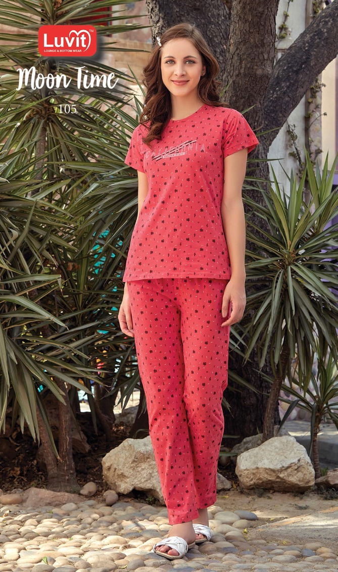 Luvit Moon Time Night Wear Fancy Cotton Printed Night Suits Collection